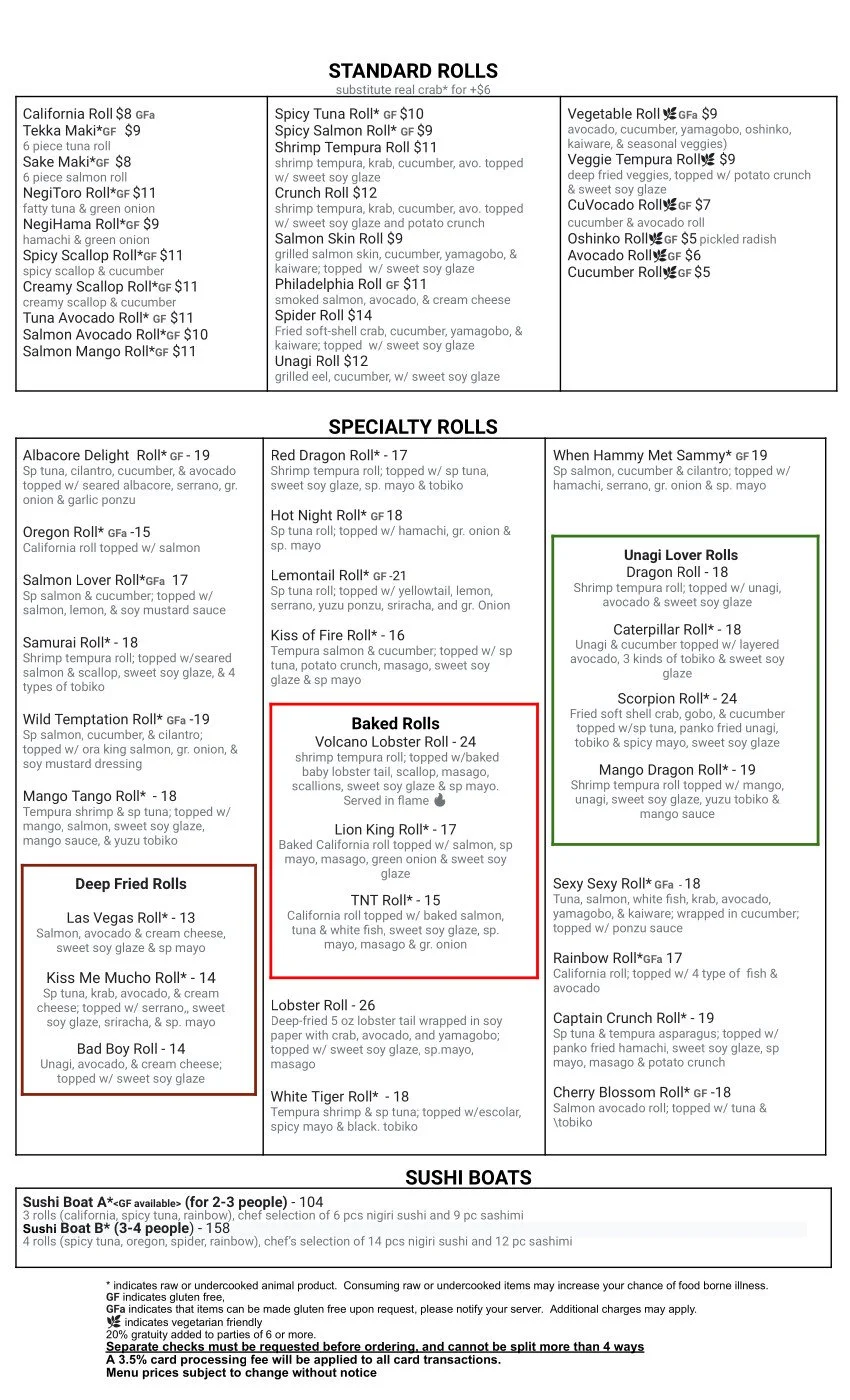 hanaオーダーページ HANA JAPANESE BISTRO